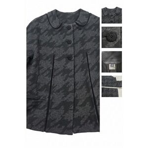 Marc By Marc Jacobs Swing Coat Womens XS Gray Camo Knit Peter Pan Collar Jacket